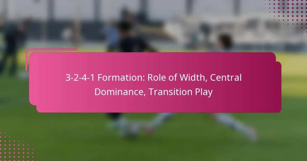 3-2-4-1 Formation: Role of Width, Central Dominance, Transition Play