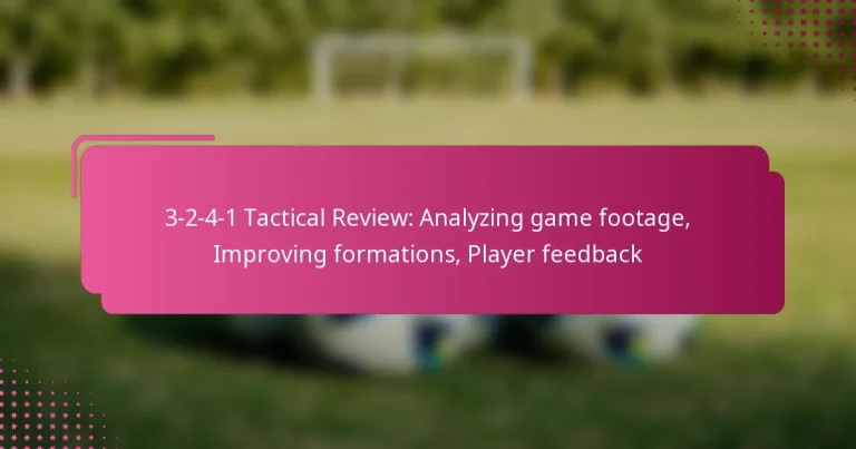 3-2-4-1 Tactical Review: Analyzing game footage, Improving formations, Player feedback