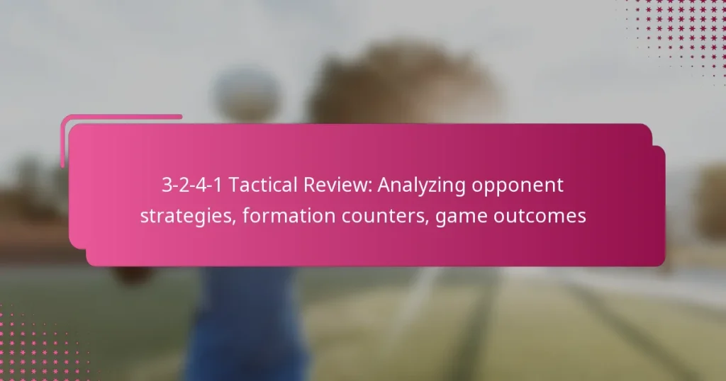 3-2-4-1 Tactical Review: Analyzing opponent strategies, formation counters, game outcomes