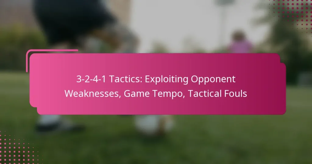 3-2-4-1 Tactics: Exploiting Opponent Weaknesses, Game Tempo, Tactical Fouls