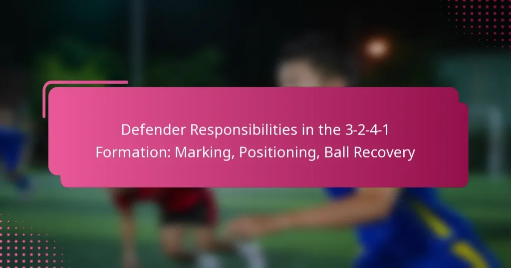 Defender Responsibilities in the 3-2-4-1 Formation: Marking, Positioning, Ball Recovery