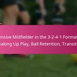 Defensive Midfielder in the 3-2-4-1 Formation: Breaking Up Play, Ball Retention, Transition