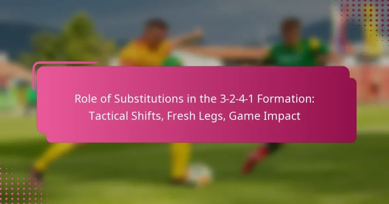 Role of Substitutions in the 3-2-4-1 Formation: Tactical Shifts, Fresh Legs, Game Impact