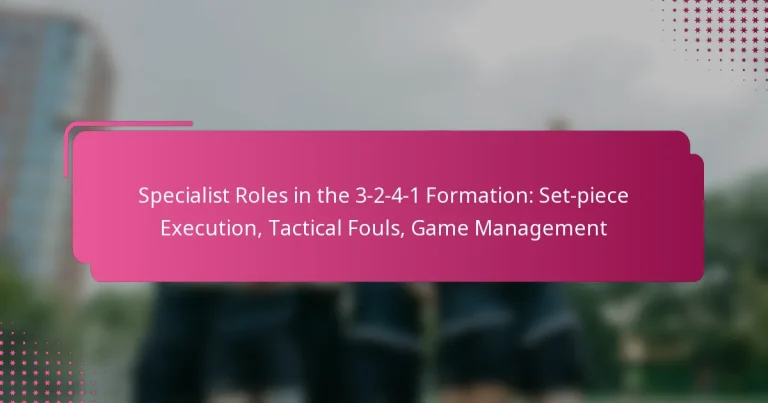 Specialist Roles in the 3-2-4-1 Formation: Set-piece Execution, Tactical Fouls, Game Management