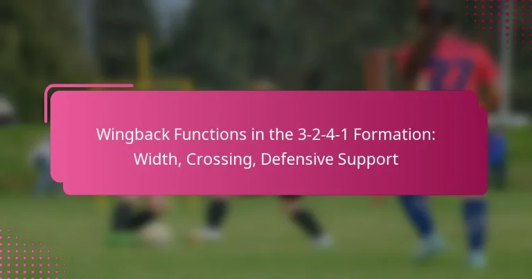 Wingback Functions in the 3-2-4-1 Formation: Width, Crossing, Defensive Support