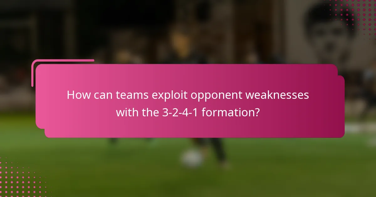 How can teams exploit opponent weaknesses with the 3-2-4-1 formation?