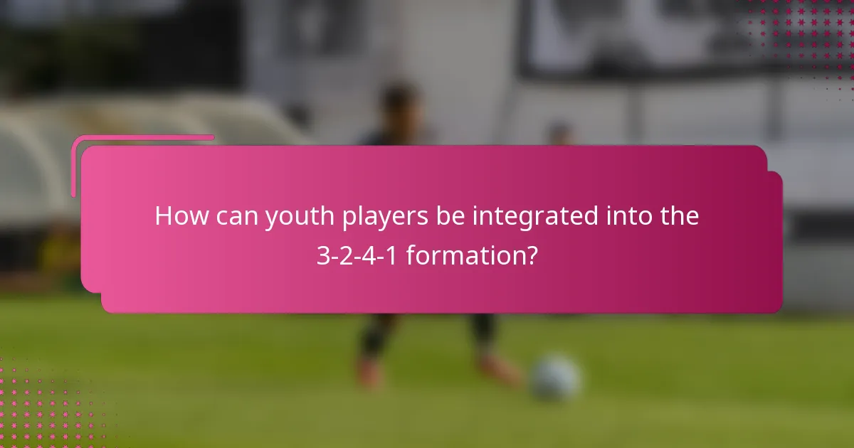 How can youth players be integrated into the 3-2-4-1 formation?