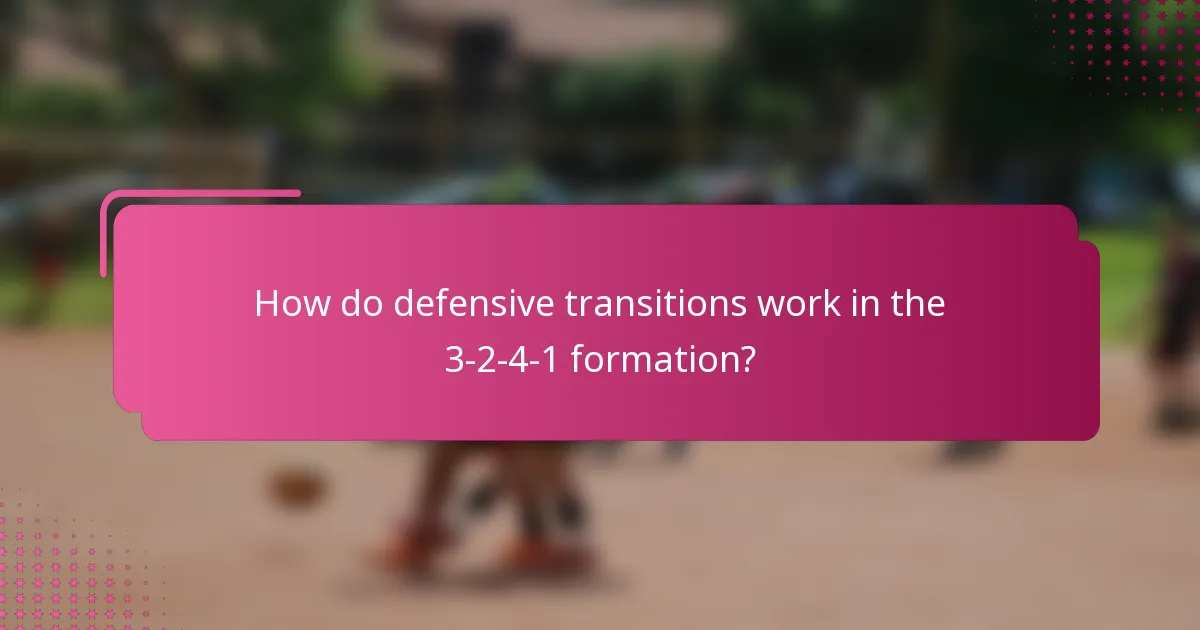 How do defensive transitions work in the 3-2-4-1 formation?