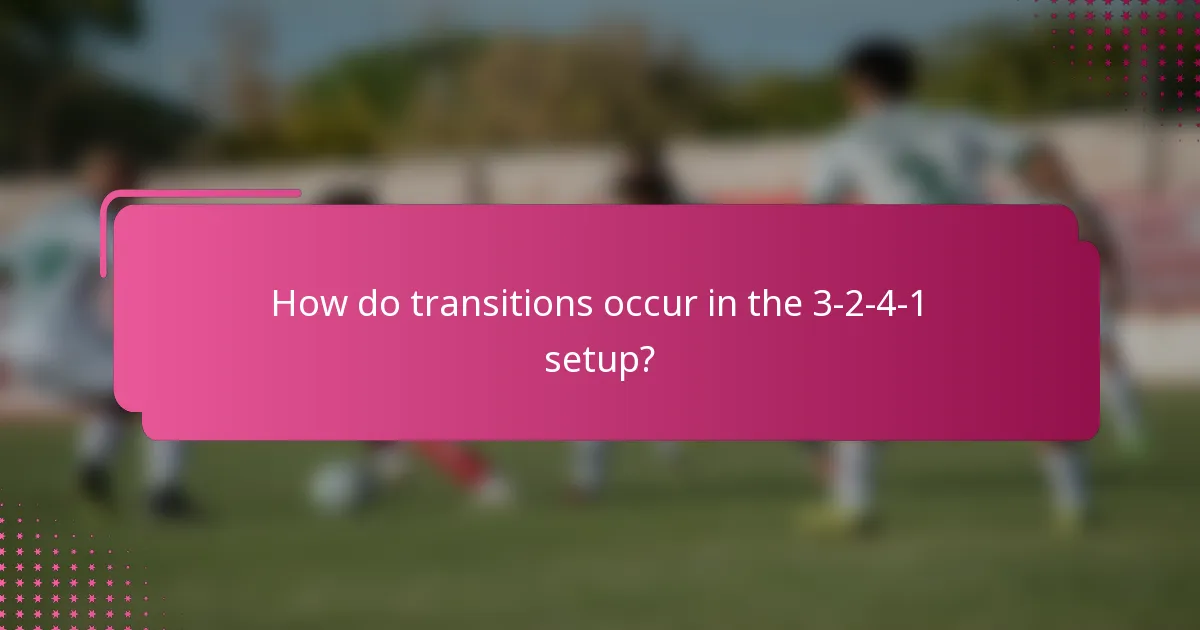 How do transitions occur in the 3-2-4-1 setup?