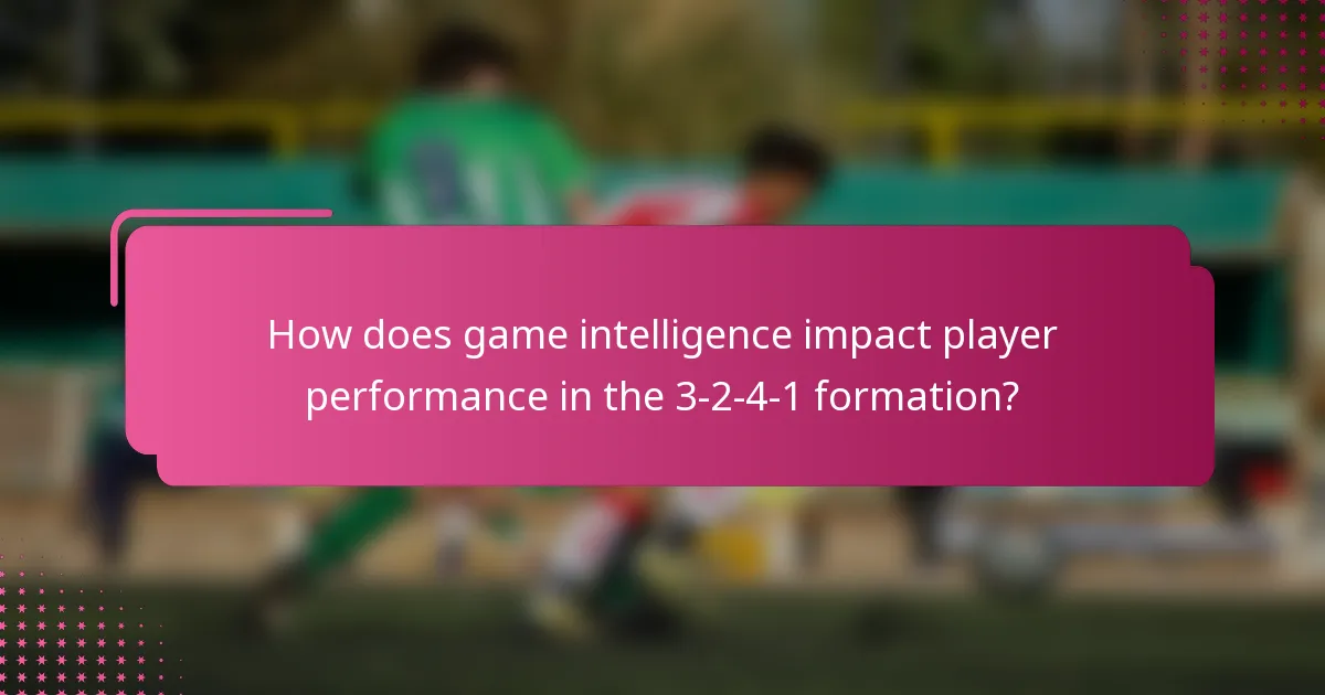 How does game intelligence impact player performance in the 3-2-4-1 formation?