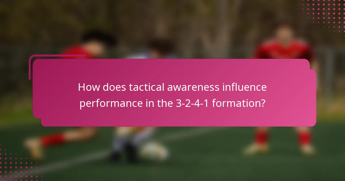 How does tactical awareness influence performance in the 3-2-4-1 formation?