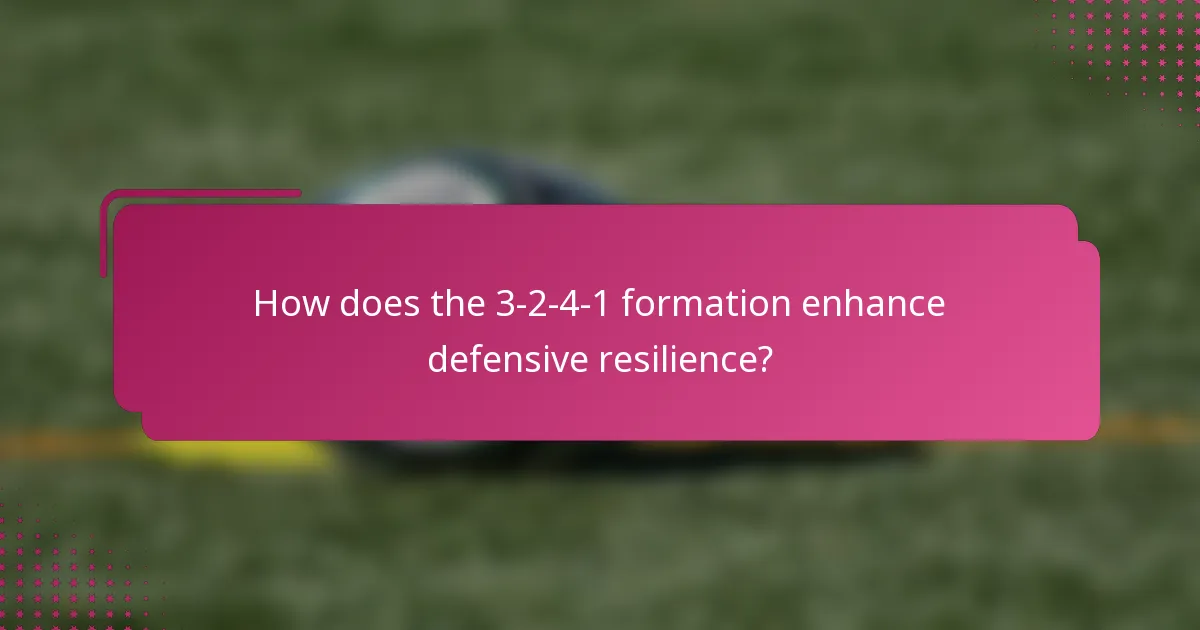 How does the 3-2-4-1 formation enhance defensive resilience?