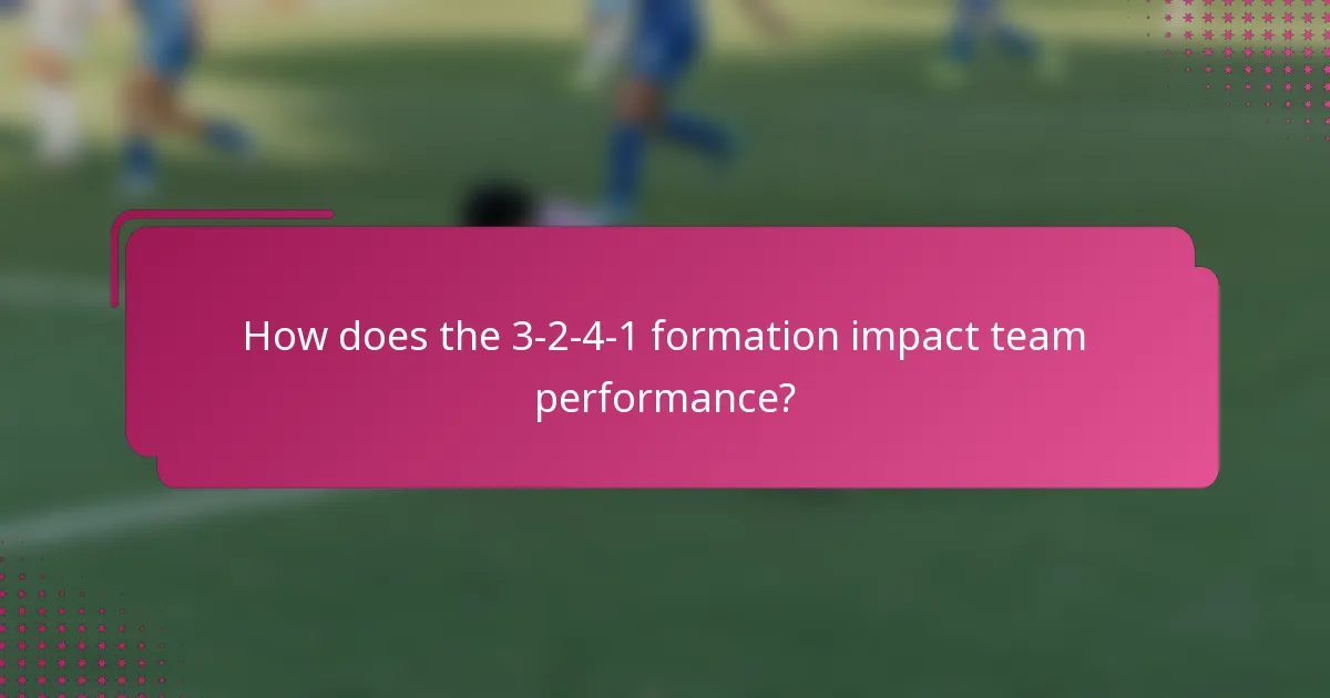 How does the 3-2-4-1 formation impact team performance?
