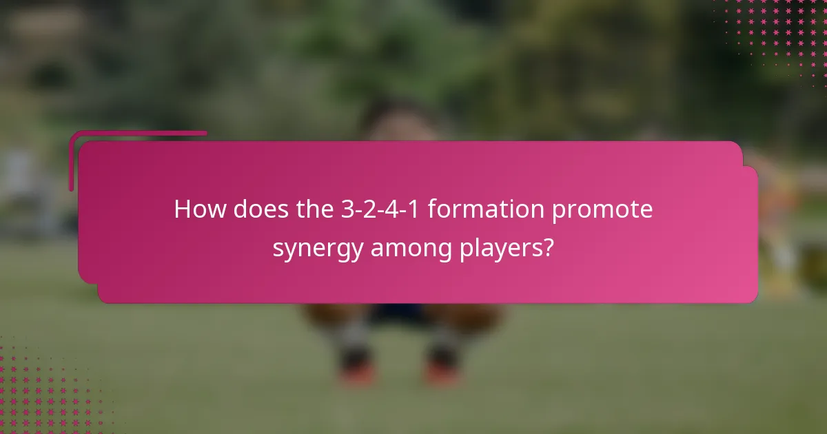 How does the 3-2-4-1 formation promote synergy among players?