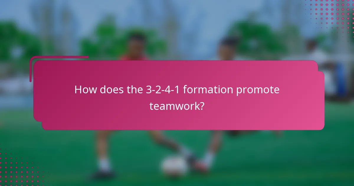 How does the 3-2-4-1 formation promote teamwork?