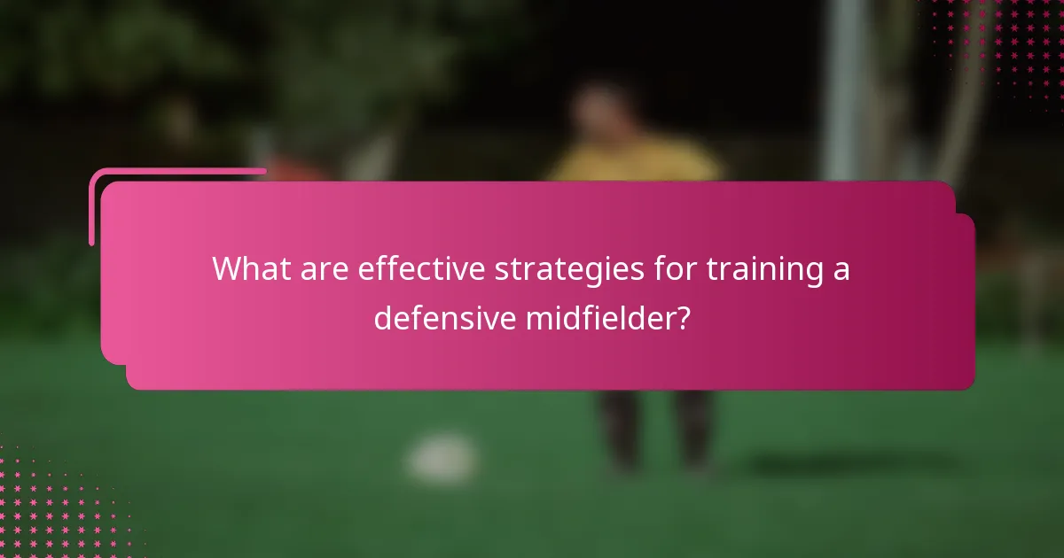 What are effective strategies for training a defensive midfielder?