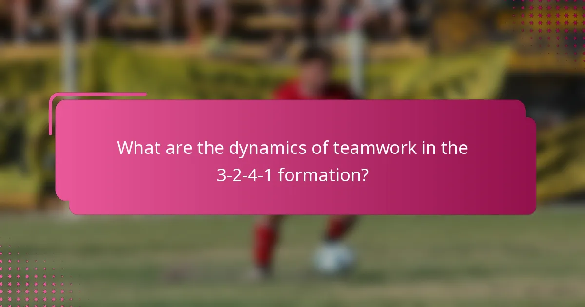 What are the dynamics of teamwork in the 3-2-4-1 formation?