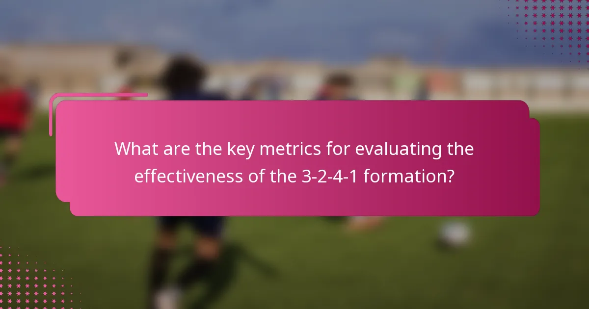 What are the key metrics for evaluating the effectiveness of the 3-2-4-1 formation?