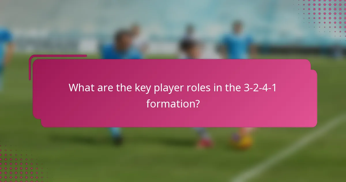 What are the key player roles in the 3-2-4-1 formation?