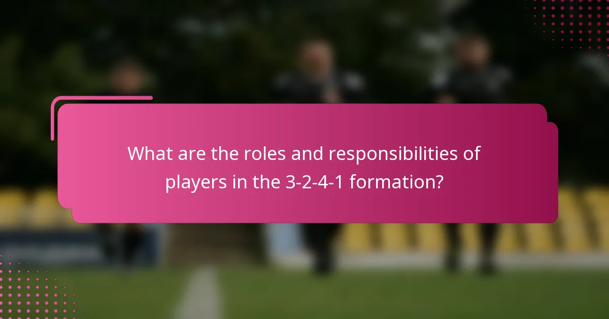 What are the roles and responsibilities of players in the 3-2-4-1 formation?
