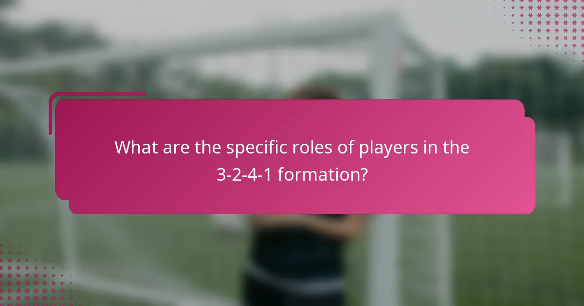 What are the specific roles of players in the 3-2-4-1 formation?