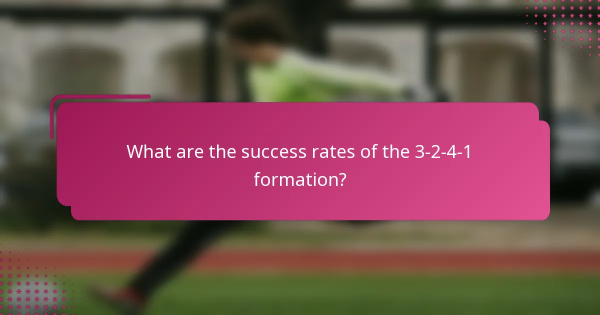 What are the success rates of the 3-2-4-1 formation?
