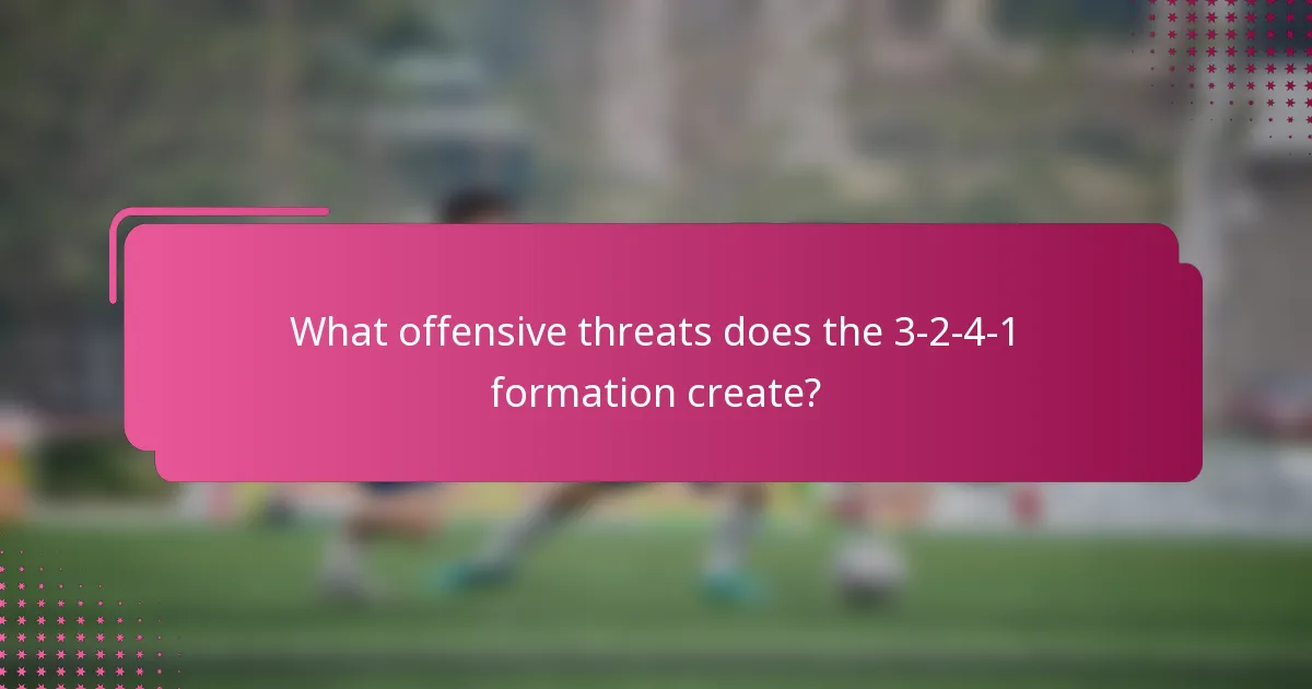 What offensive threats does the 3-2-4-1 formation create?