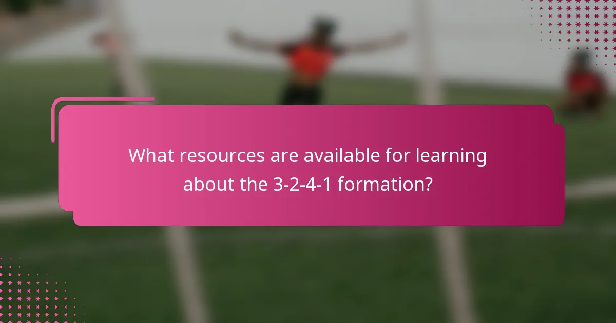 What resources are available for learning about the 3-2-4-1 formation?