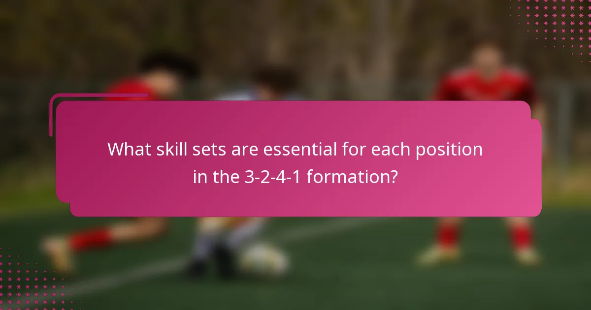 What skill sets are essential for each position in the 3-2-4-1 formation?